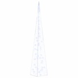 Cumpara ieftin Con de lumina cu LED decorativ, albastru, 90 cm, acril