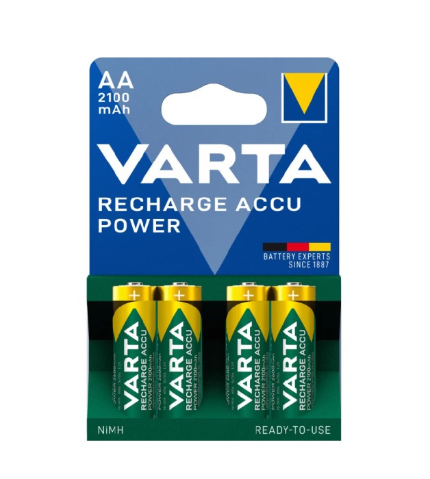 4 x baterii reincarcabile Varta Ready2use R6 AA Ni-MH 2100 mAh-Conținutul pachetului 1x Blister