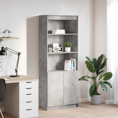 vidaXL Dulap &amp;icirc;nalt, gri beton, 70x35x180 cm, lemn prelucrat foto