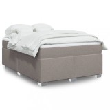 VidaXL Pat box spring cu saltea, gri taupe, 140x200 cm, textil