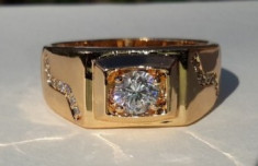 Inel Luxury Brilliant,dublu placat aur 18K,marimi 8US foto