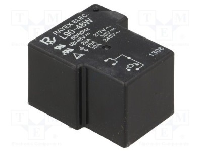Releu electromagnetic SPDT 48VDC 30A L90 PCB 900mW Recoy/RAYEX ELECTRONICS foto