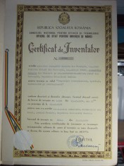 CERTIFICAT DE INVENTATOR : COMPOZITIE TERMOPLASTICA , IGNIFUGA , 1977 foto