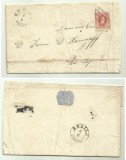Romania 1865 - Cuza in oval - plic - LP 17 T2 - citeste descrierea