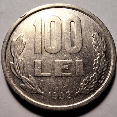 Moneda 100 lei 1992 (#2) cifra 9 rotunjită, eroare batere excentrică