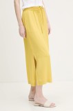 United Colors of Benetton fustă culoarea galben, midi, evazati, 4NPHD004S