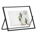 Ramă Foto Metalică, Transparentă, Suport Negru, 22x17cm