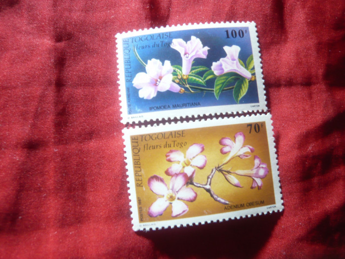 2 Timbre Togo 1987 - Flora , valorile :70 si 100c