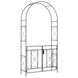 Outsunny Arcadă de Grădină cu poartă Arcadă cu rozariu Stilul Fier Forjat dim. 114L x 36l x 232H cm metal epoxidat Negru | Aosom Romania