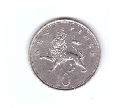 Moneda Marea Britanie 10 pence 1968, stare buna, curata foto