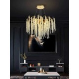 Cumpara ieftin Candelabru auriu Cristal, dulie E14 x 9, diametru 600MM