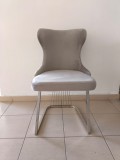 SET DE 6 SCAUNE STELLA GRI/BEJ CU ARGINTIU