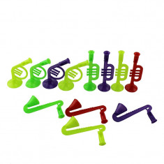 Set 12 mini trompete decor party, forme si culori diferite foto