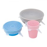 Set Capace Silicon, 3 Bucăți, 6cm, 10cm, 16cm, Transparent, Potrivit pentru Mașina de Spălat Vase și Cuptorul cu Microunde