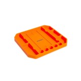 Tava pentru unelte Handy, 26 x 23.5 x 2.5 cm, cauciuc, 5 compartimente, rigla inclusa, Portocaliu