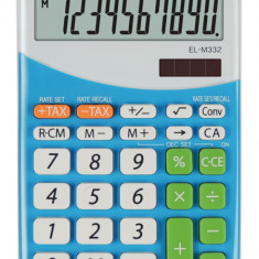Calculator De Birou, 10 Digits, 149 X 100 X 27 Mm, Dual Power, Sharp El-m332bbl - Gri/bleu