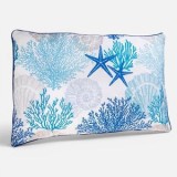 Perna decorativa reversibila cu model marin, 60x40cm, Alba/Albastra, CMCLASS