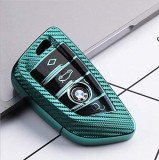 Husa Cheie Smartkey BMW 3 4 Butoane Seria G Verde TPU+PC Carbon
