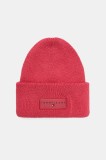 Tommy Jeans căciulă din bumbac culoarea roz, AW0AW17913