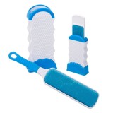 Set 2 Perii de curatare par de animale sau scame, 2 fete de curatare, plastic, 29x5.5x2cm, 10x4x1cm si 19.5x8.5x4cm, alb-albastru, Oem