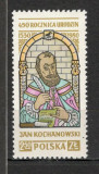 Polonia.1980 450 ani nastere J.Kochanovski-poet MP.129, Nestampilat