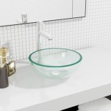 VidaXL Chiuvetă, transparent, 30x12 cm, sticlă securizată