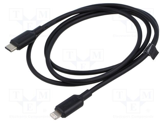 Cablu Apple Lightning la USB C 1m negru PVC VENTION