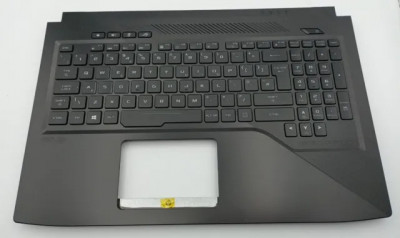 Carcasa superioara cu tastatura palmrest Laptop, Asus, ROG Strix GL703VM, iluminata RGB, 90NB0GL1-R31UK, layout UK foto