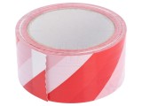Bandă Avertizare Autoadezivă Albă-Roșie 33m x 50mm