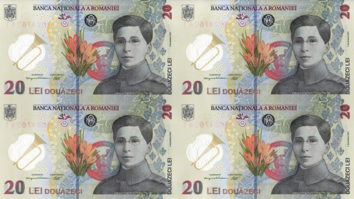 ROMANIA coala 4 X 20 lei 2021 (2025) polymer + certificat de autenticitate + PLIC BNR UNC!!!