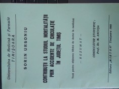 Teza de doctorat Medicina Studiul mortalitatii prin accidente de circulatie 1992