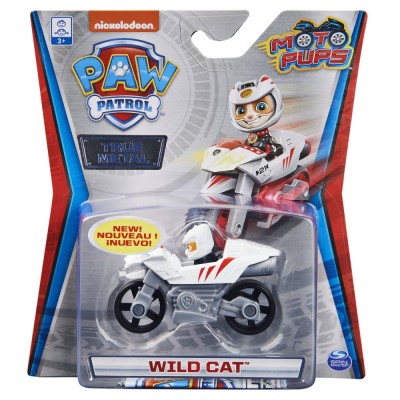 Patrula catelusilor macheta metalica wild cat cu motocicleta foto