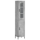 Cumpara ieftin Dulap inalt, gri beton, 34,5x34x180 cm, lemn prelucrat