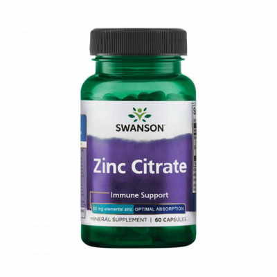 Zinc Citrate 50 miligrame 60 capsule Swanson foto