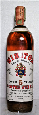 WHISKY,winston over 5 years, IMP. montanara ITALY cl 75 gr 40 ANII 60/70 foto