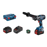 Bosch GSB 18V-150 C Masina de gaurit cu percutie brushless 150Nm + 2 acumulatori Li-Ion 18V + incarcator 8 Ah + L-Boxx