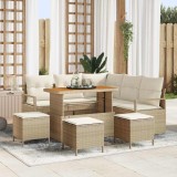 VidaXL Set de canapele pentru grădină 9 pcs Bej, crem 110 x 55 x 71 cm