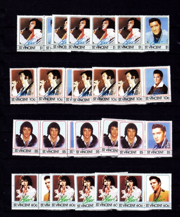 St. Vincent 1985 5 x Elvis Presley Mi.862-69 MNH DA.256