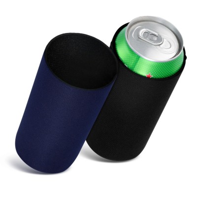 Set 2 Huse termice pentru doze de 500 ml, Kwmobile, Negru/Albastru, Neopren, 55734.01 foto