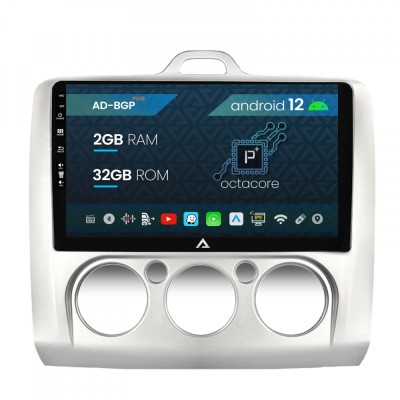 Navigatie Ford Focus MK2 2004-2011, Clima Manuala, Android 12, P-Octacore 2GB RAM + 32 ROM, 9 Inch - AD-BGP9002+AD-BGRKIT112 foto