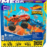 HOT WHEELS MONSTER TRUCK MEGA SET CONSTRUCTIE CURSA TIGER SHARK CHOMP, Mattel