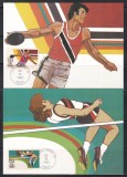 SUA 1983 - Jocurile Olimpice - Los Angeles, 4 Cartoane Filatelice, 2 Poze, Stampilat