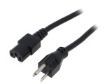 Cablu de Alimentare 3x16AWG IEC C15 la NEMA 5-15 2.3m Negru