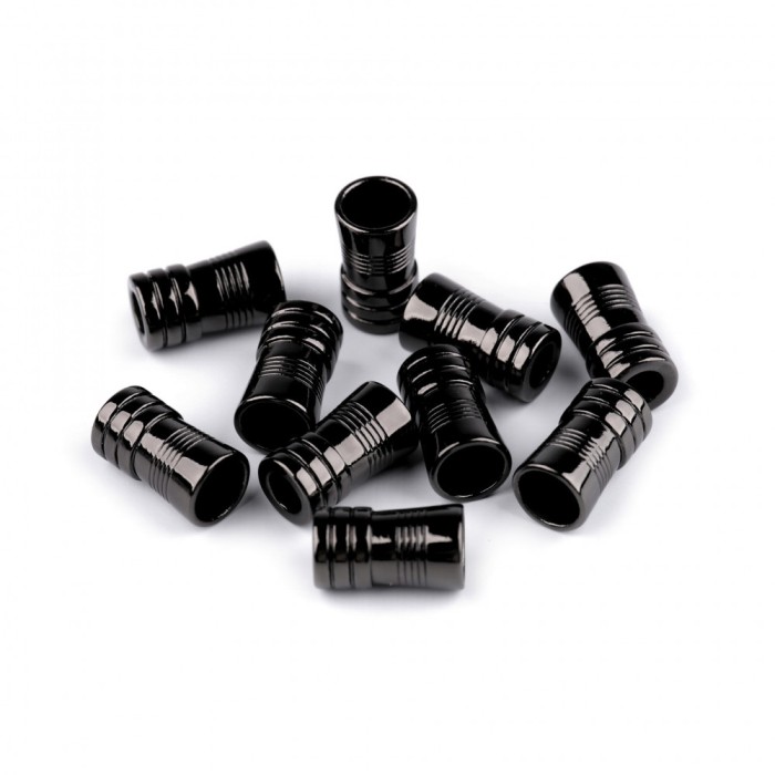 Set 10 terminatii metalice pentru snur 5 mm Negru