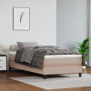 VidaXL Pat box spring cu saltea, cappuccino, 90x190 cm piele ecologică