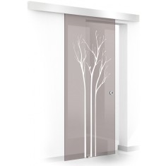 Usa glisanta Boss &reg; model Peace alb, 60x215 cm, sticla bronz 8 mm, culisanta in ambele directii