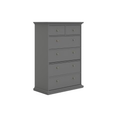 Comoda 6 sertare mdf gri Paris 96.2x48.5x86.9 cm