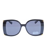 Ochelari de soare negri cu brate late si protectie UV 100%