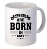 Cana alba personalizata &quot; Legends are born in May&quot;, INOVATIX&reg;. 330ml, Oem
