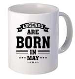 Cana alba personalizata &quot; Legends are born in May&quot;, INOVATIX&reg;. 330ml, Oem